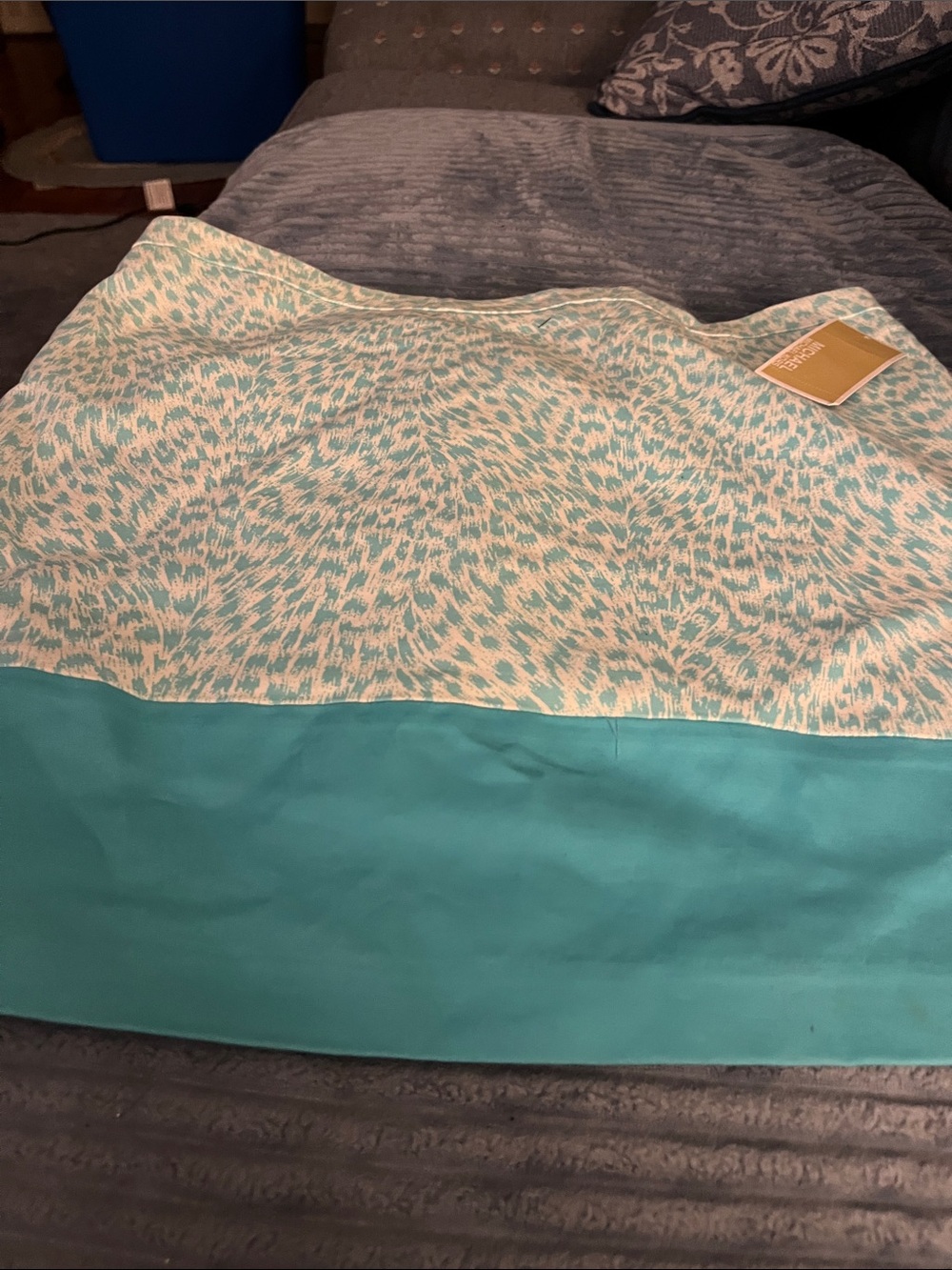 Michael Kors Aqua Patterned and Solid Mini Skirt